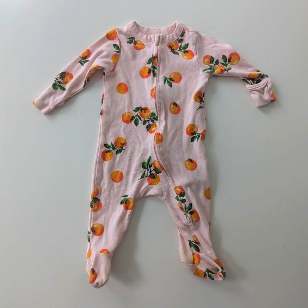 Old Navy Pink Fruit Print Kids Footie